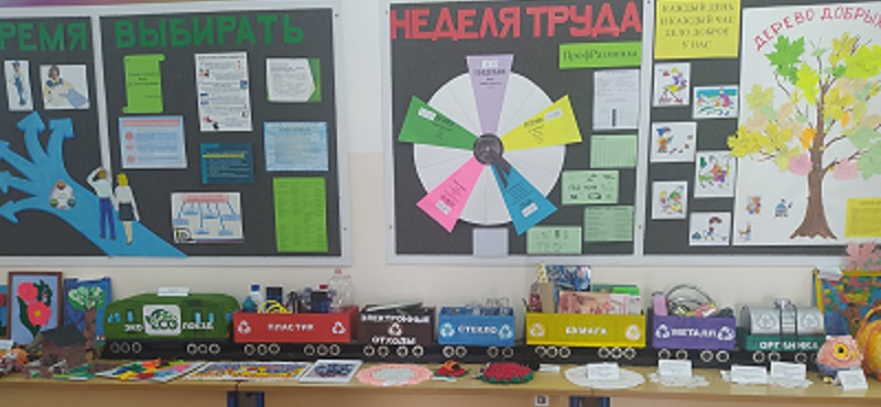 Выставка поделок по итогам недели труда.
